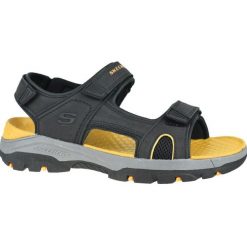 Sandały SKECHERS TRESMEN - HIRANO Czarny. Czarne sandały męskie Skechers, ze skóry, bez zapięcia. Za 243.99 zł.