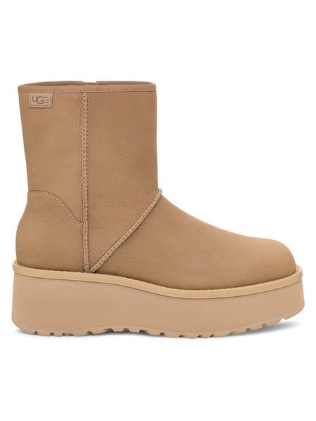 Ugg Botki W Cityfunc Mid 1163030 Beżowy. Brązowe botki damskie Ugg, ze skóry, bez obcasa, na koturnie, bez zapięcia. Za 829.99 zł.
