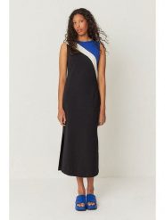 SKFK Sukienka "Alba" w kolorze niebiesko-czarnym rozmiar: 40. Czarne sukienki damskie SKFK, bez wzorów, z bawełny, bez kołnierzyka, bez ramiączek, maxi. Za 187.99 zł.