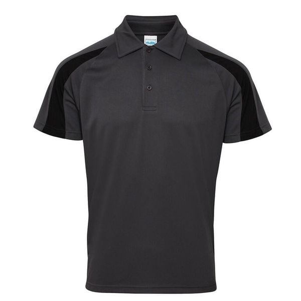 Męska Kontrastowa Koszulka Polo. Białe koszulki polo męskie JUST COOL, l, bez wzorów, z materiału, bez ramiączek. Za 76.99 zł.
