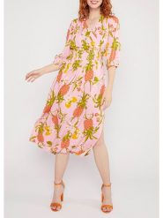 Blutsgeschwister Sukienka "Springtime Melodydancing fruits" w kolorze jasnoróżowym rozmiar: XXL. Różowe sukienki damskie Blutsgeschwister, na imprezę, s, bez wzorów, z wiskozy, klasyczne, bez kołnierzyka, bez ramiączek, midi. Za 216.22 zł.