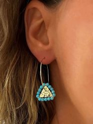 Les Favorites Pozłacane kolczyki-kreole z kamieniami ozdobnymi rozmiar: onesize. Żółte kolczyki damskie Les Favorites, pozłacane. Za 282.99 zł.