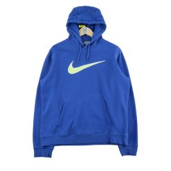 Męska bluza z kapturem fioletowa. Fioletowe bluzy sportowe męskie Nike, bez wzorów, z materiału, sportowe, bez kołnierzyka, bez ramiączek. Za 68.12 zł.