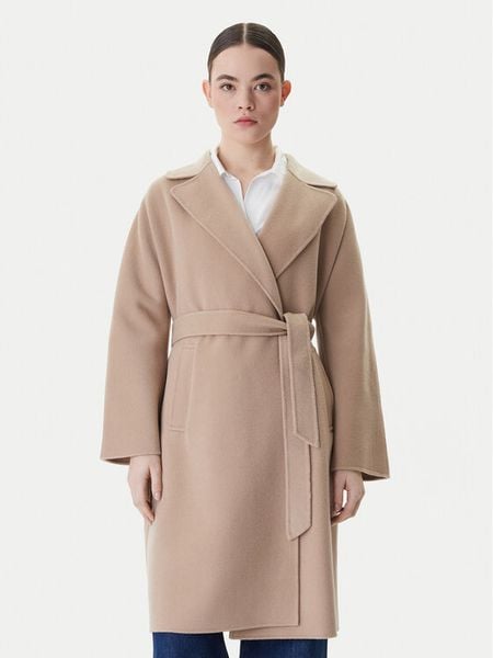 Weekend Max Mara Płaszcz wełniany Civada 2615011011 Beżowy Regular Fit. Brązowe płaszcze damskie Weekend Max Mara, na zimę, bez wzorów, z wełny. Za 2,689.00 zł.