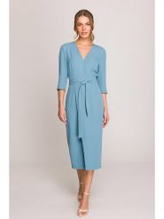 Stylove Sukienka w kolorze błękitnym rozmiar: XL. Niebieskie sukienki damskie Stylove, xl, bez wzorów, z tkaniny, bez kołnierzyka, bez ramiączek, midi. Za 312.58 zł.