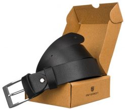Pasek męski Peterson czarny PU 35 mm PTN 042268-105-PUR BLACK. Czarne paski męskie Peterson, bez wzorów, ze skóry ekologicznej. Za 30.00 zł.