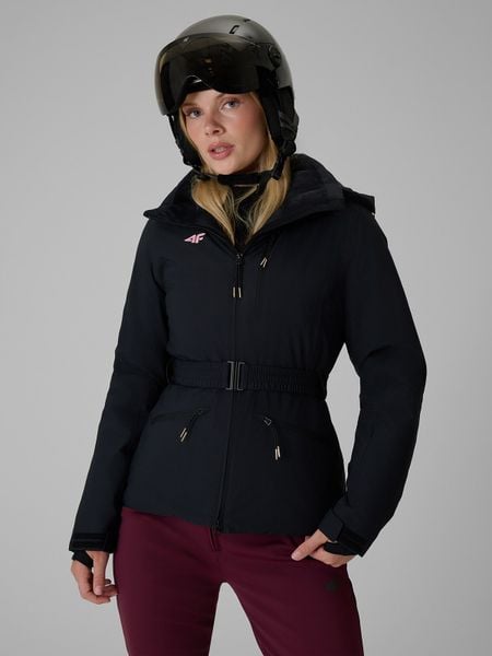4F Kurtka narciarska membrana 10000 damska - czarna XL. Czarne kurtki narciarskie i snowboardowe damskie 4f, m, bez wzorów, bez kaptura, narciarskie. Za 699.99 zł.
