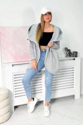 Bluza z krótkim suwakiem szara. Szare bluzy z kapturem damskie KESI, l, z bawełny. Za 355.46 zł.