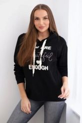 Bluza bawełniana z kapturem czarna. Czarne bluzy z kapturem damskie Kesi Włoski, l, z bawełny. Za 313.67 zł.