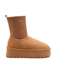 Foreverfolie Botki w kolorze jasnobrązowym rozmiar: 39. Brązowe botki damskie Foreverfolie, bez obcasa, na platformie, bez zapięcia. Za 109.26 zł.