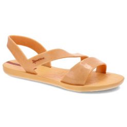 Pomarańczowe Sandały Ipanema Modne Wodoodporne Obuwie Damskie. Brązowe sandały damskie Ipanema, bez wzorów, z materiału, bez obcasa. Za 139.00 zł.