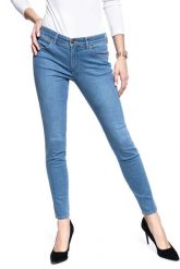 SPODNIE DMASKIE WRANGLER SKINNY LIGHT MY FIRE W28KJM78G 112128284. Spodnie materiałowe damskie Wrangler, bez wzorów, z jeansu. Za 199.99 zł.