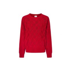Sweter damski Pepe Jeans Hedra. Czerwone swetry klasyczne damskie Pepe Jeans, na zimę, z jeansu, bez kołnierzyka. W wyprzedaży za 339.25 zł.