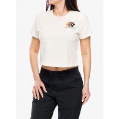 Koszulka z nadrukiem damska Black Diamond Faded Crop SS Tee. Brązowe bluzki sportowe damskie Black Diamond, bez wzorów, bez ramiączek. Za 125.99 zł.
