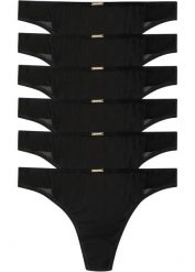 Stringi z kolekcji Feel Comfort z mikrofibry (6 par). Białe stringi damskie bonprix, bez wzorów, z materiału. Za 74.99 zł.