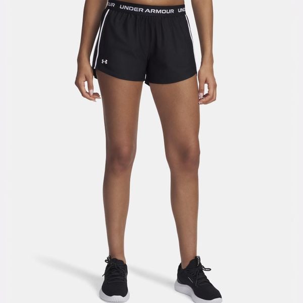 Spodenki treningowe damskie Under Armour Tech Play Up Shorts. Czarne szorty damskie Under Armour, bez wzorów, sportowe. Za 79.99 zł.