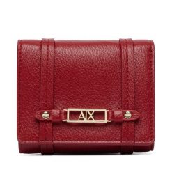 Portfel Armani Exchange. Czerwone portfele damskie Armani Exchange, bez wzorów. Za 329.99 zł.