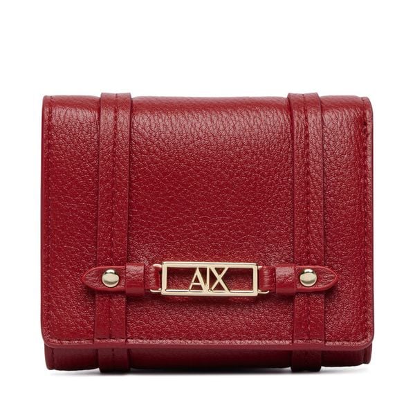 Portfel Armani Exchange. Czerwone portfele damskie Armani Exchange, bez wzorów. Za 329.99 zł.