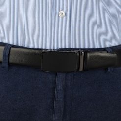 Pasek męski skórzany 3,5 cm klamra automatyczna Beltimore czarny 56-548 : Kolory - czarny, Rozmiar pasków - r.110-125 cm. Czarne paski męskie bez wzorów, ze skóry, wizytowe. Za 64.99 zł.