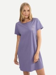Triumph Koszula nocna 10221117 Fioletowy Relaxed Fit. Fioletowe koszule nocne damskie Triumph, bez wzorów, z bawełny. Za 69.00 zł.