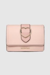 VALENTINO Różowa torebka z sercem sery satchel. Czerwone listonoszki damskie Valentino by Mario Valentino, bez wzorów, bez dodatków. W wyprzedaży za 399.99 zł.