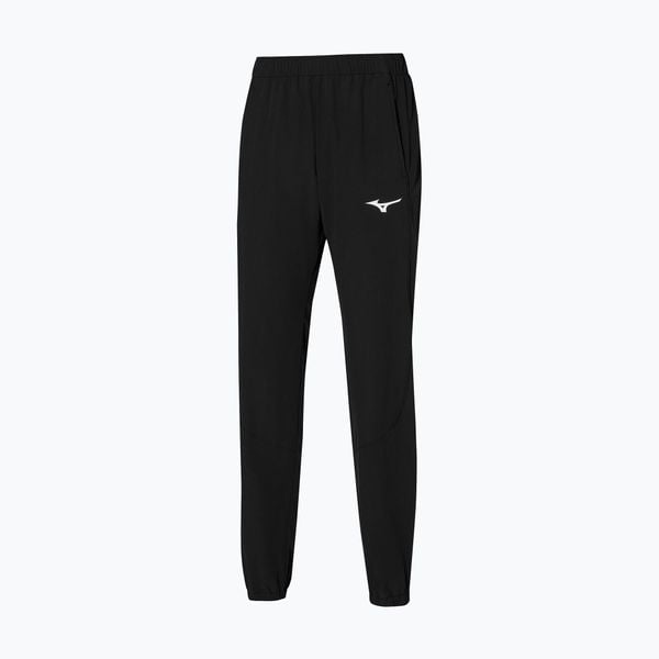 Spodnie tenisowe damskie Mizuno Frontier Shadow W. Czarne spodnie materiałowe damskie Mizuno, bez wzorów, z elastanu, eleganckie. Za 209.99 zł.