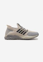 Beżowo-Szare Wsuwane Buty Sportowe z Elastyczną Cholewką i Designerską Podeszwą Enikasa. Brązowe buty sportowe na co dzień męskie Born2be, z jeansu, bez zapięcia. Za 89.99 zł.