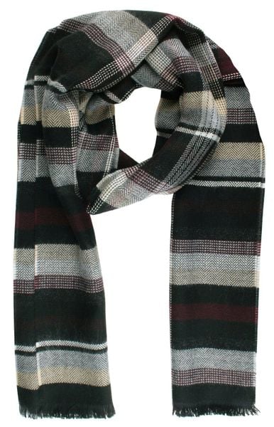 Szalik Przejściowy z Dziewiczą Wełną (Virgin Wool) - Fraas - w Kratkę, Jesienne Odcienie. Szaliki męskie V. Fraas, na jesień, bez wzorów, z materiału. Za 85.00 zł.