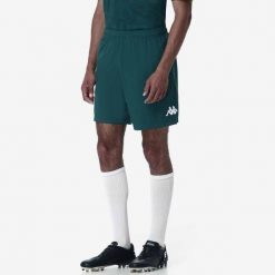 Szorty AS Monaco Ryder 2024/25. Zielone szorty męskie Kappa, bez wzorów, sportowe. W wyprzedaży za 175.40 zł.