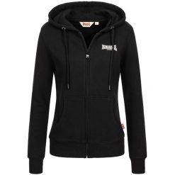 Damska bluza z kapturem zapinana na zamek Lonsdale Calder Vale. Czarne bluzy z nadrukiem damskie Lonsdale, m, z materiału. Za 264.50 zł.