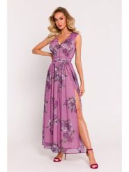 Made of emotion Sukienka w kolorze fioletowym rozmiar: S. Różowe sukienki damskie Made Of Emotion, s, bez wzorów, bez kołnierzyka, bez ramiączek, maxi. Za 315.50 zł.