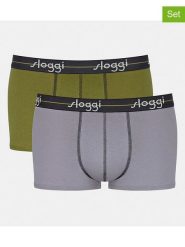 Sloggi Bokserki (2 pary) w kolorze zielonym i szarym rozmiar: S. Szare bokserki męskie Sloggi, bez wzorów. Za 43.99 zł.