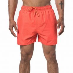 Strój kąpielowy Męski Offset Volley. Czerwone bokserki męskie Rip Curl, bez wzorów, z materiału. Za 143.25 zł.