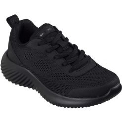 Buty sportowe damskie Skechers Bounder-quanta-pacer. Czarne buty sportowe na co dzień damskie Skechers, bez wzorów, z materiału, na fitness i siłownię. Za 290.00 zł.