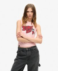 Kamizelka Slim z Retro Ozdobami. Czerwone kamizelki damskie Superdry., xs, z bawełny. Za 143.80 zł.