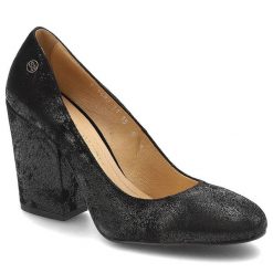 Czarne Czółenka Szydłowski Eleganckie Buty Na Obcasie. Czarne czółenka damskie Szydłowski, bez wzorów, z nubiku, bez obcasa, na obcasie. Za 269.00 zł.