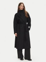 Calvin Klein Płaszcz wełniany Hero LV040WL571 Czarny Regular Fit. Czarne płaszcze damskie CALVIN KLEIN, na zimę, xl, bez wzorów, z syntetyku. Za 1,699.00 zł.