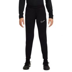 Męskie Spodnie Do Biegania Academy 23 DriFIT. Czarne spodnie materiałowe męskie Nike, bez wzorów, z materiału. Za 165.99 zł.