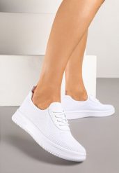 Białe Siateczkowe Buty Sportowe Sneakersy Eravessa. Białe buty sportowe na co dzień damskie Renee, bez wzorów, z jeansu. Za 49.99 zł.
