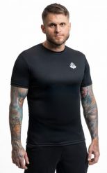T-Shirt koszulka techniczna premium czarna z białym logo DBX Bushido. Czarne t-shirty męskie DBX BUSHIDO, l, bez wzorów, z materiału, bez kołnierzyka. Za 119.99 zł.