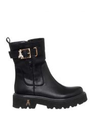 Patrizia Pepe Skórzane botki w kolorze czarnym rozmiar: 41. Czarne botki damskie Patrizia Pepe, bez obcasa, bez zapięcia. Za 424.06 zł.