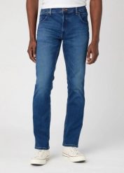 WRANGLER MĘSKIE SPODNIE JEANSOWE WRANGLER GREENSBORO VERVE 112341412. Spodnie materiałowe męskie Wrangler, bez wzorów, z jeansu. Za 199.99 zł.
