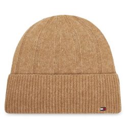 Czapka Tommy Hilfiger. Brązowe czapki zimowe damskie Tommy Hilfiger. Za 169.99 zł.