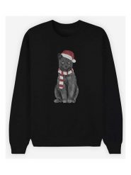 WOOOP Bluza "Xmas Cat" w kolorze czarnym rozmiar: XL. Czarne bluzy bez kaptura damskie Wooop, xl. Za 79.03 zł.