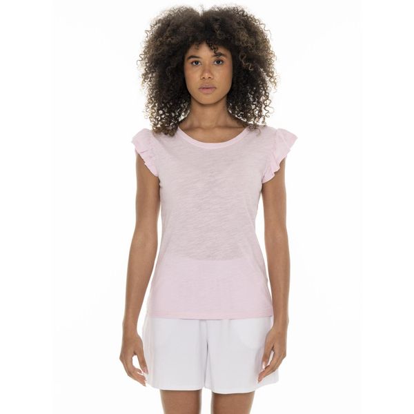 Koszulka z bawełna na co dzień na siłownię. Czerwone t-shirty damskie LEONE 1947 APPAREL, bez wzorów, z bawełny, bez kołnierzyka. W wyprzedaży za 67.30 zł.