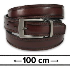 Dwustronny Pasek do Spodni, Czarno-Brązowy, 100 cm, Elegancki, Męski, Skórzany -ZET. Brązowe paski męskie Zet, bez wzorów, ze skóry, eleganckie. Za 89.00 zł.