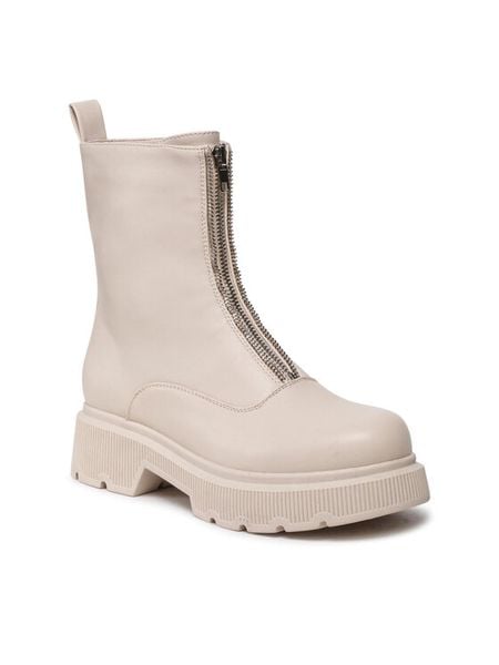 DeeZee Botki WS5956-02 Beżowy. Brązowe botki damskie DeeZee, ze skóry, bez obcasa, na płaskiej podeszwie, bez zapięcia. Za 129.99 zł.