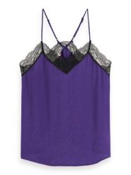 Scotch & Soda Top w kolorze fioletowo-czarnym rozmiar: 34. Różowe topy damskie Scotch & Soda, bez wzorów, z koronki, bez ramiączek. Za 131.74 zł.