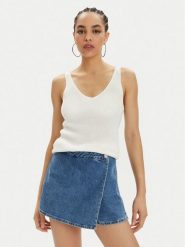 Vero Moda Top New Lex Sun 10281877 Biały Regular Fit. Białe topy damskie Vero Moda, xs, bez wzorów, z wiskozy, bez kołnierzyka. Za 99.99 zł.