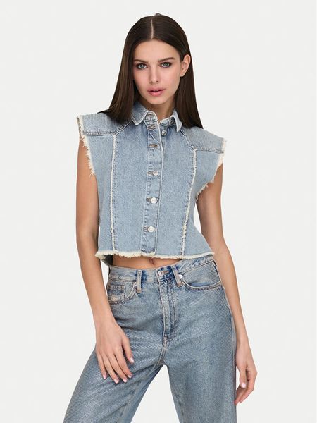 ONLY Kamizelka Hollywood 15341021 Niebieski Regular Fit. Niebieskie kamizelki damskie Only, xs, z bawełny. Za 159.99 zł.